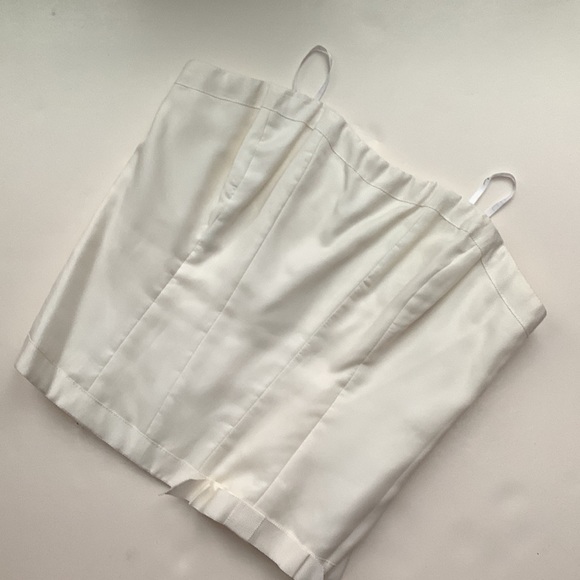 NICOLE MILLER 100% Silk Cream Ivory Bustier Crop Top - Picture 12 of 12